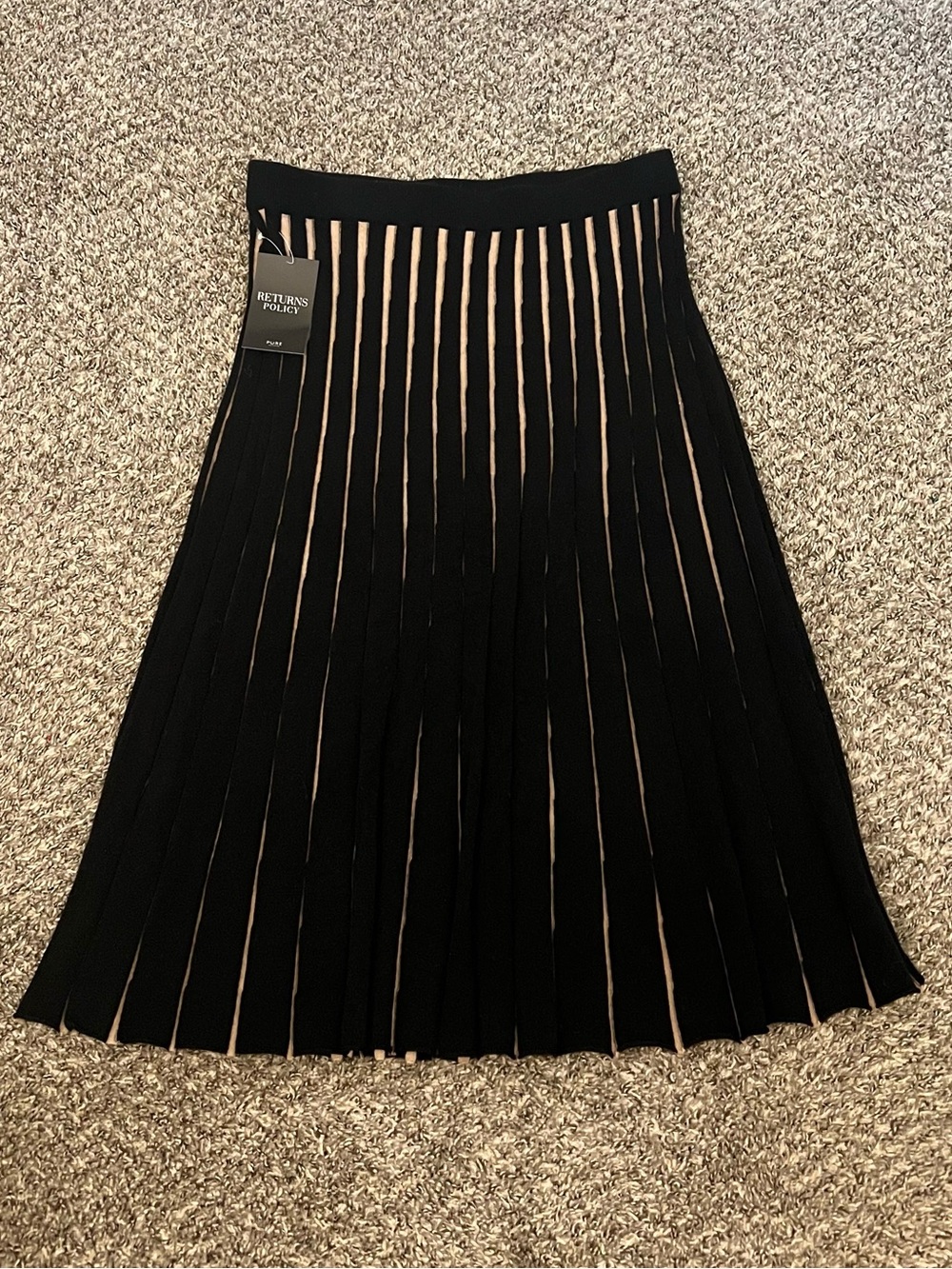 Pure Collection black cashmere wool pleated midi skirt cozy winter academia - Picture 7 of 7
